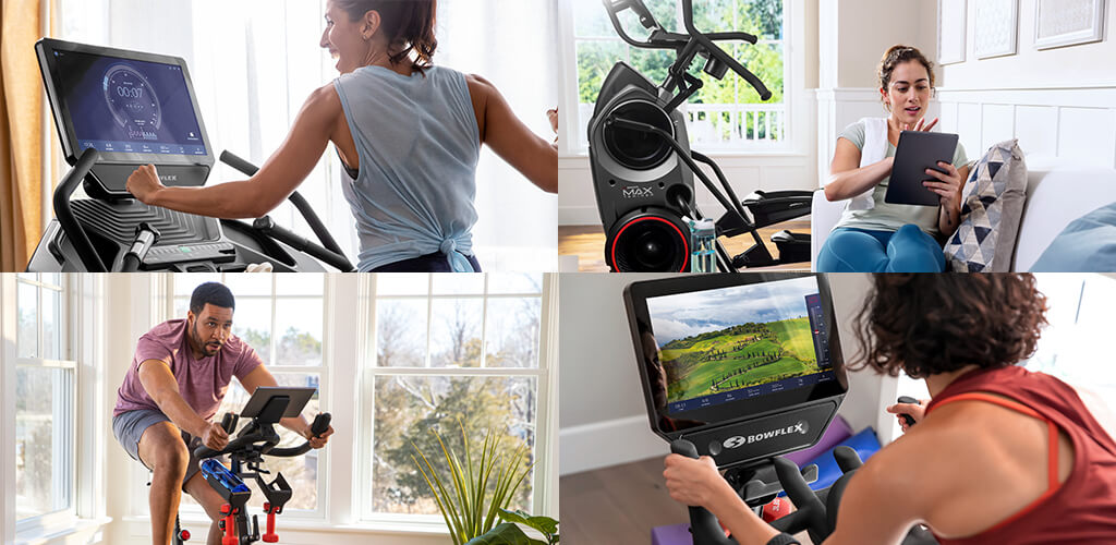 People using BowFlex cardio products.