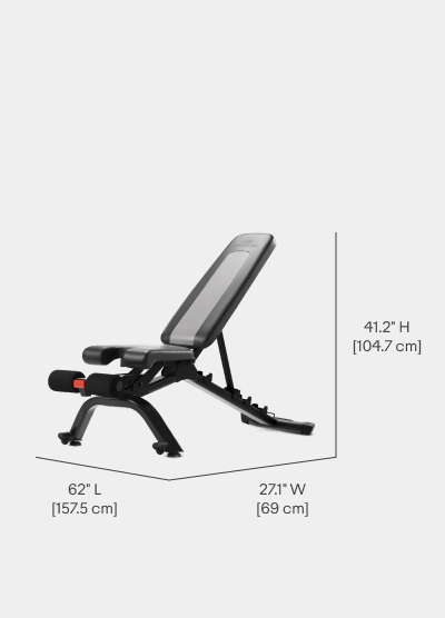 4.1S Stowable Bench Dimensions  - Length 62 inches, Width 27.1 inches, Height 41.2 inches