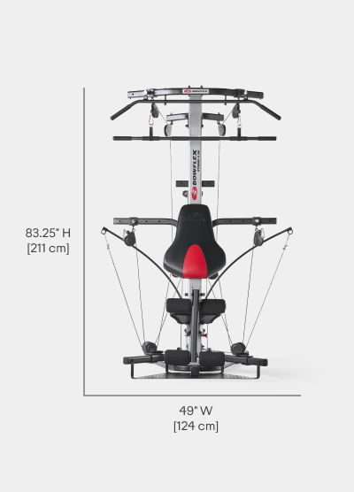 X2SE Home Gym Dimensions - Length 53 inches, Width 49 inches, Height 83.25 inches