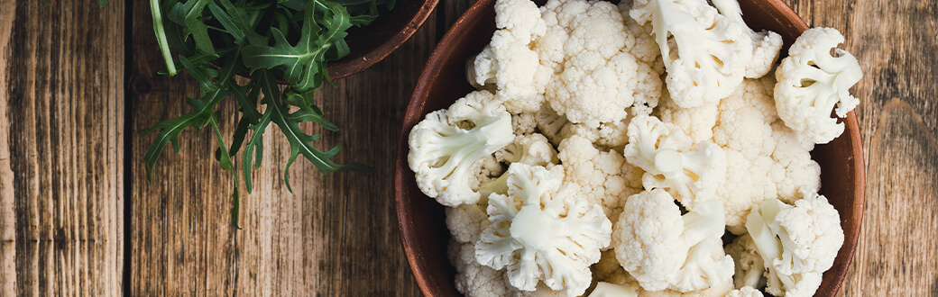 A bowl of cauliflower florets.